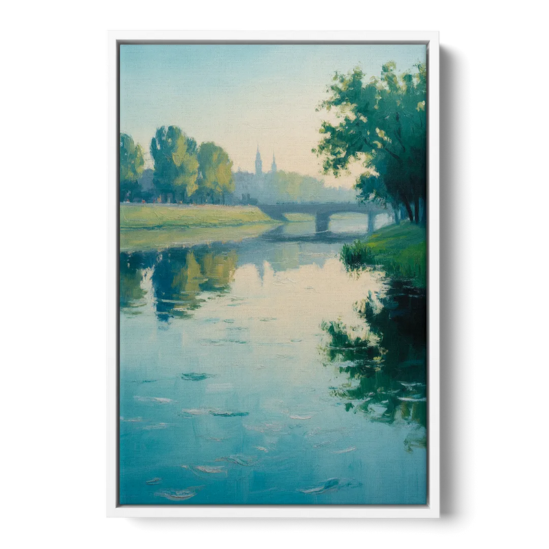 Vistula River Serenity Front - White Canvas Wall Art