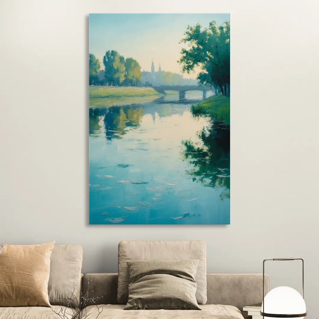 Vistula River Serenity Living Room - Canvas Wall Art