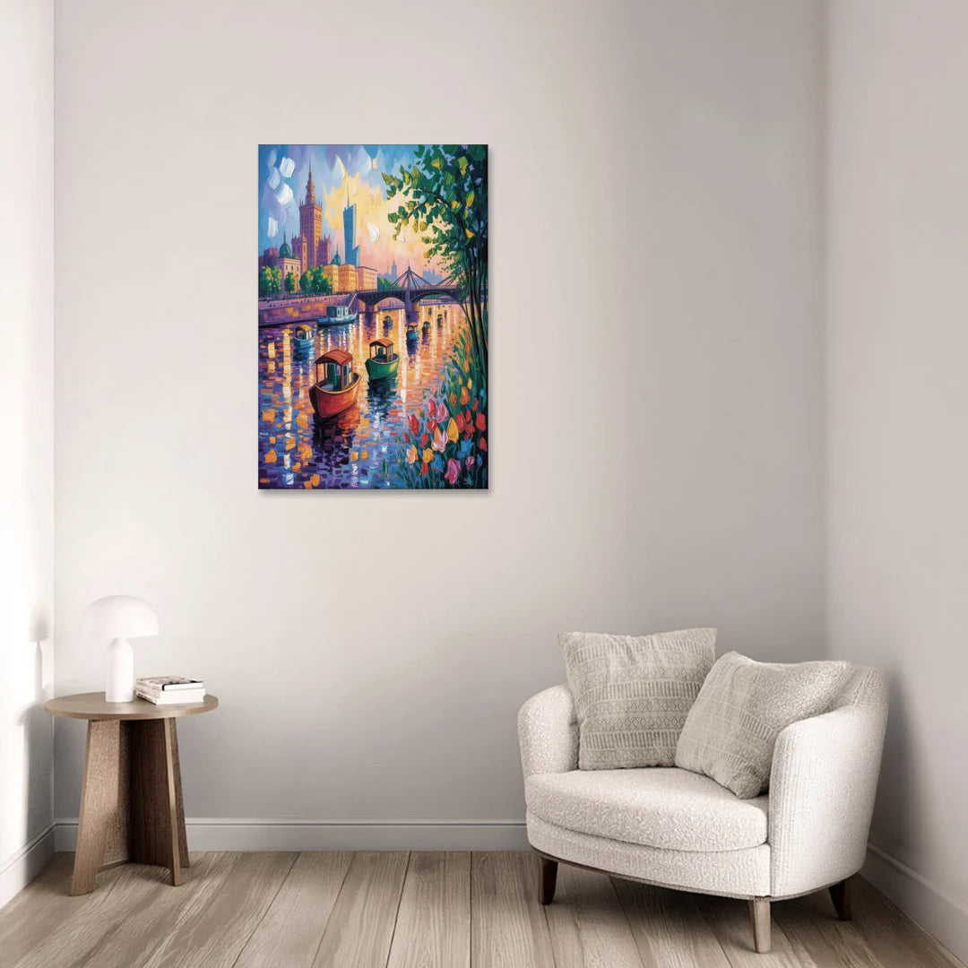 Vistula River View - Canvas Wall Art - Sofa - 24x36