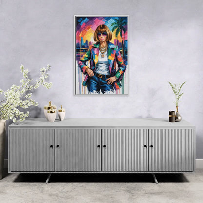 Vogue Soul - Living Room White Frame Canvas
