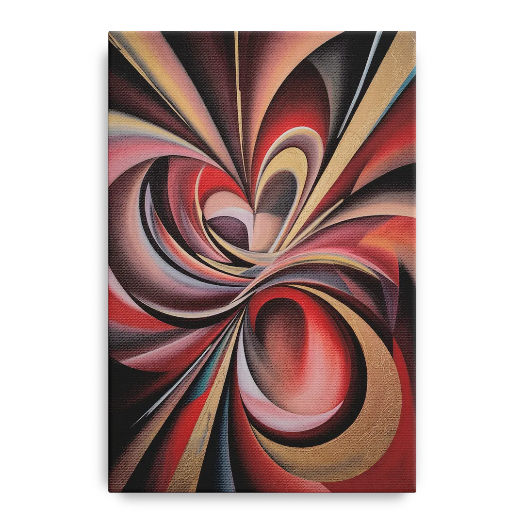 Vortex Symphony Red Abstract - Canvas Wall Art