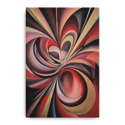 Vortex Symphony Red Abstract - Canvas Wall Art