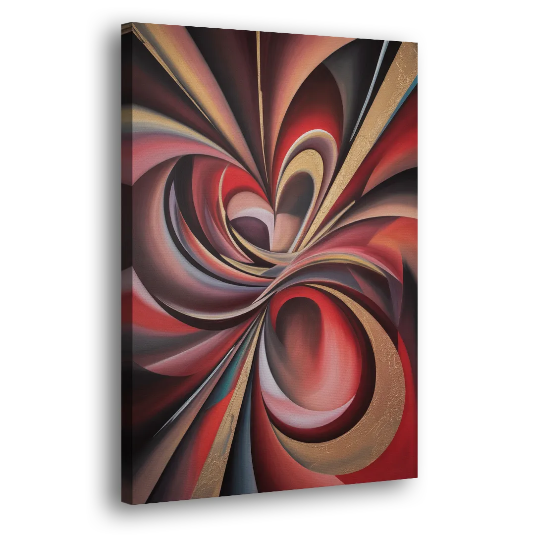 Vortex Symphony Red Abstract Side - Canvas Wall Art
