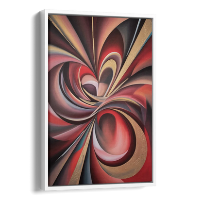 Vortex Symphony Red Abstract Side - White Canvas Wall Art