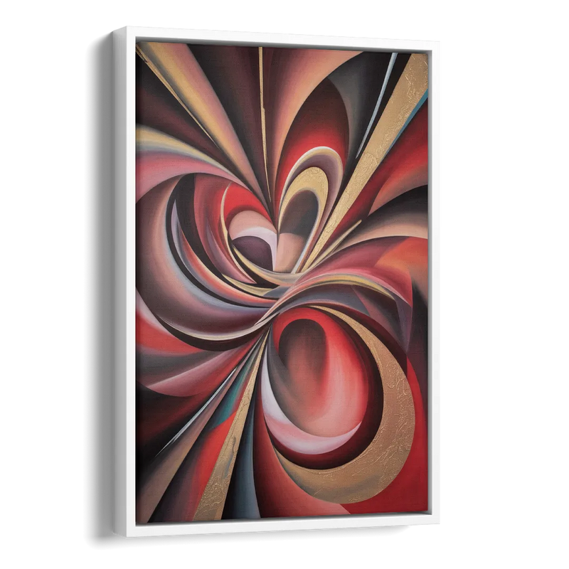 Vortex Symphony Red Abstract Side - White Canvas Wall Art