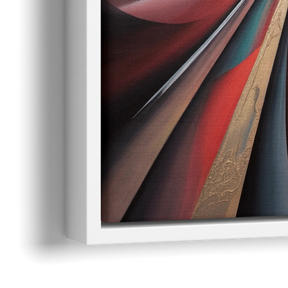 Vortex Symphony Red Abstract - Close-Up White Frame Canvas