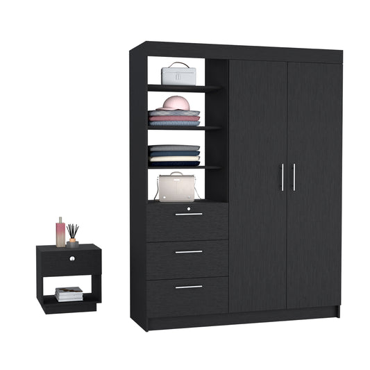 Peyton Modern 2-Piece Bedroom Set - Sleek Black Finish
