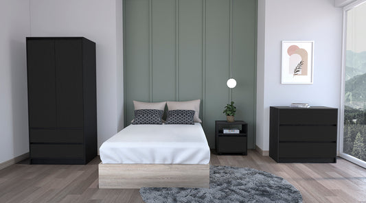 Beloit 3-Piece Modern Bedroom Set - Sleek Black Finish