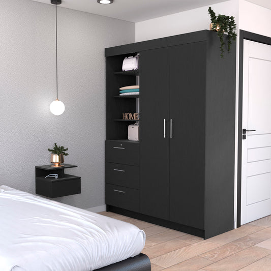 Kenya 2-Piece Modern Bedroom Set - Sleek Black Finish