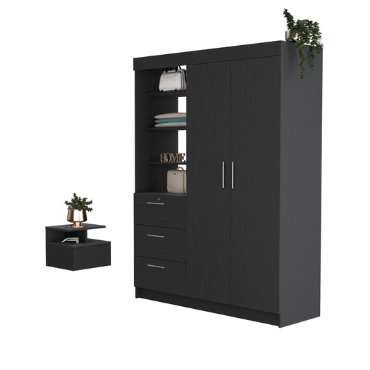 Kenya 2-Piece Modern Bedroom Set - Sleek Black Finish