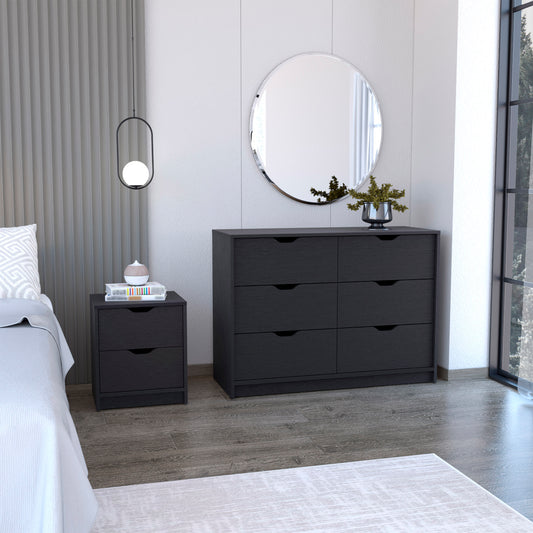 Stockley 2-Piece Modern Bedroom Set – Sleek Black Finish