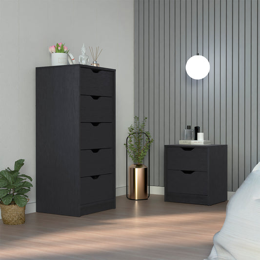 Bennett 2-Piece Modern Bedroom Set – Sleek Black Finish