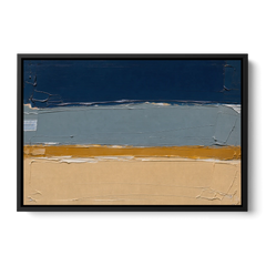 Wall Art for Office in Navy Slate and Sand - Black Framed Canvas Wall Art - Front