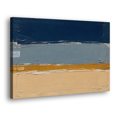 Wall Art for Office in Navy Slate and Sand - Canvas Wall Art - Side