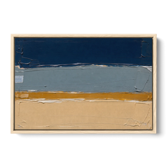 Wall Art for Office in Navy Slate and Sand - Oak Framed Canvas Wall Art - Front