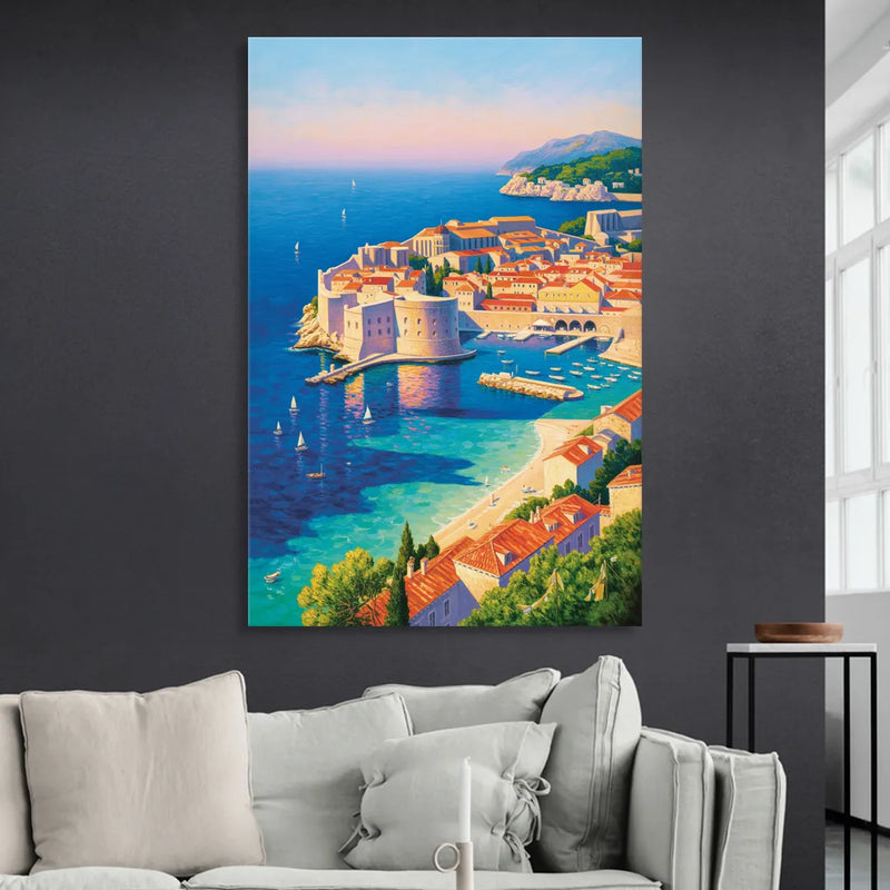 Walls of Dubrovnik Living Room - Canvas Wall Art