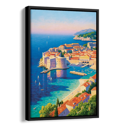 Walls of Dubrovnik Side - Black Canvas Wall Art