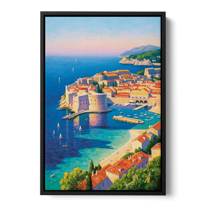 Walls of Dubrovnik Front - Black Canvas Wall Art