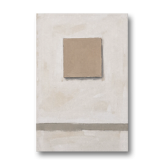Warm Neutral Wall Art with a Floating Clay Square - Canvas Wall Art - Front