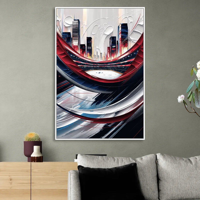 Washington Capitals Hockey Living Room - White Canvas Wall Art