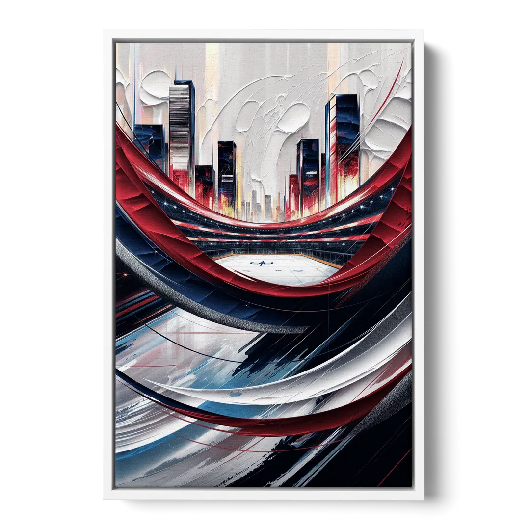 Washington Capitals Hockey Front - White Canvas Wall Art