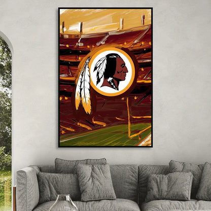 Washington Commanders Legacy Sitting Room - Black Canvas Wall Art