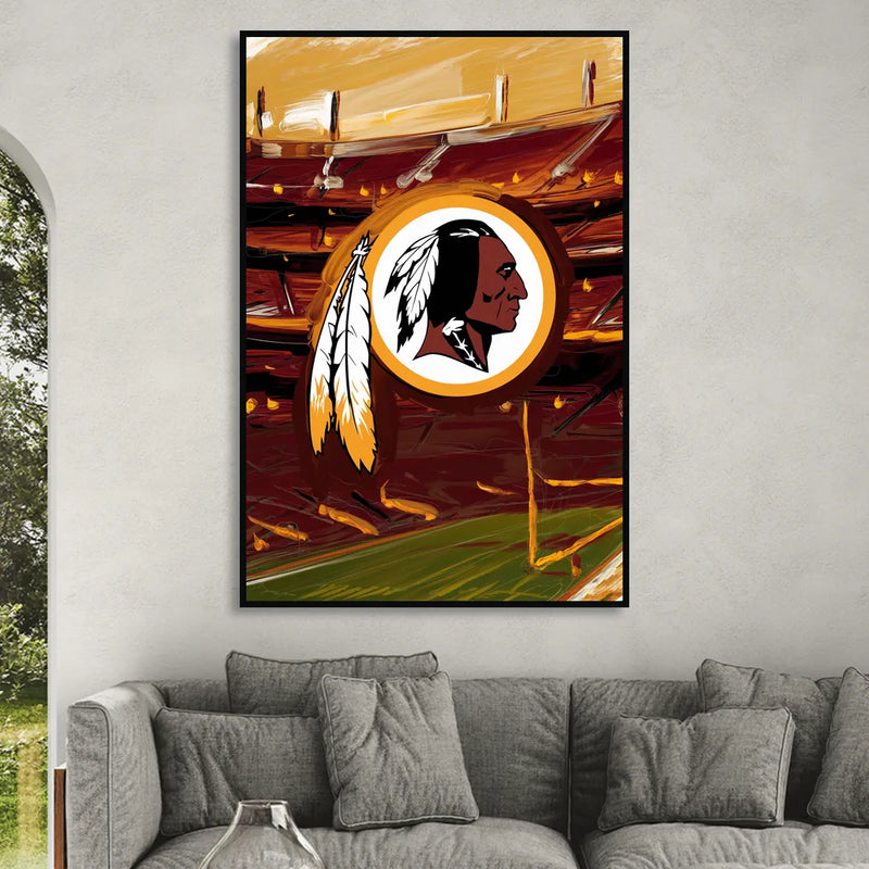 Washington Commanders Legacy Sitting Room - Black Canvas Wall Art