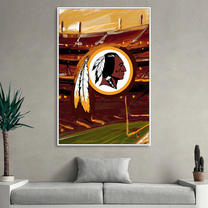 Washington Commanders Legacy Living Room - White Canvas Wall Art