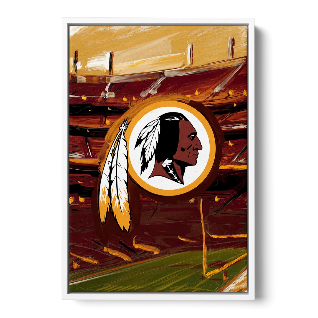 Washington Commanders Legacy Front - White Canvas Wall Art