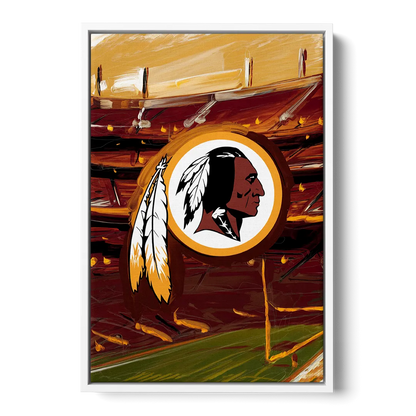 Washington Commanders Legacy Front - White Canvas Wall Art