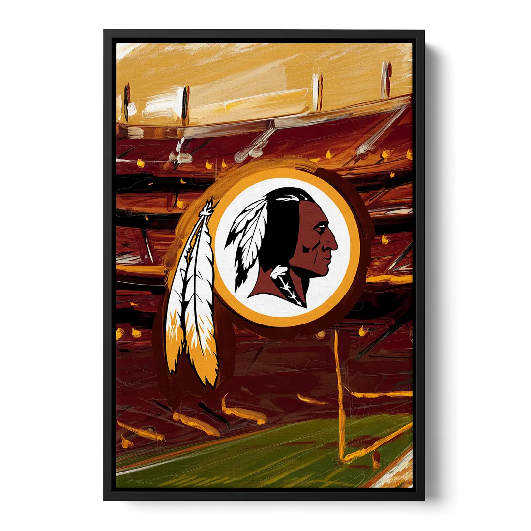Washington Commanders Legacy Front - Black Canvas Wall Art