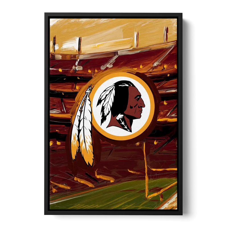 Washington Commanders Legacy Front - Black Canvas Wall Art