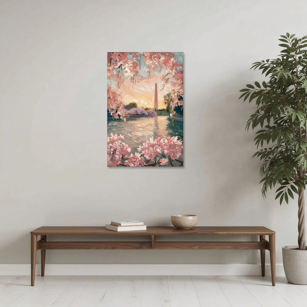 Washington DC Cherry Blossoms - Canvas Wall Art - Coffee Table - 24x36