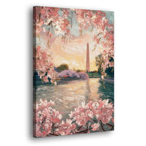 Washington DC Cherry Blossoms - Canvas Wall Art - Side