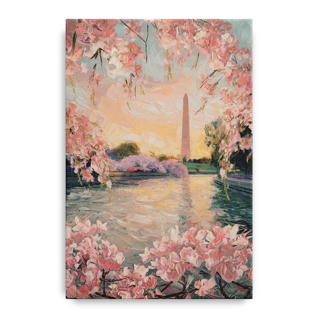 Washington DC Cherry Blossoms Front - Canvas Wall Art