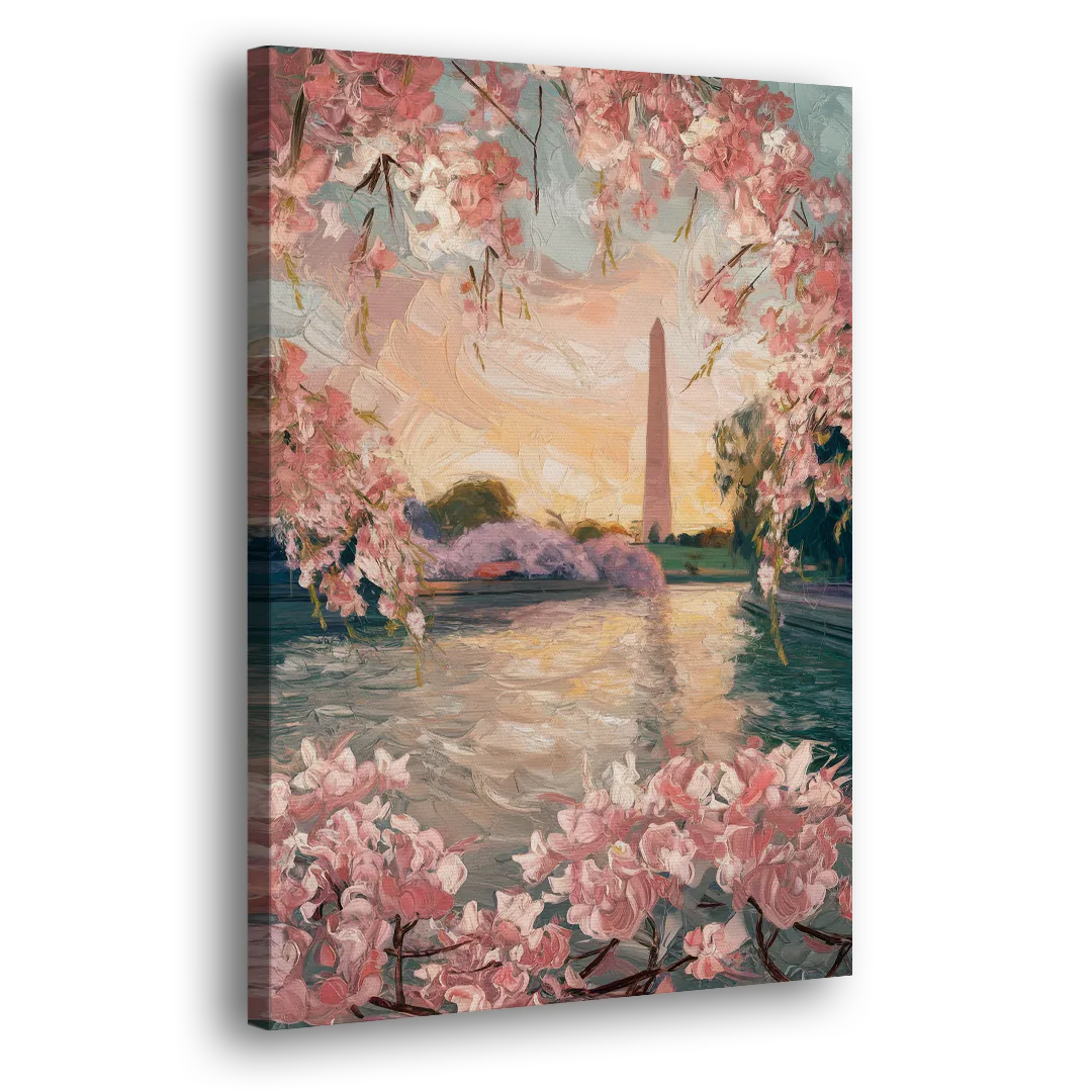 Washington DC Cherry Blossoms Side - Canvas Wall Art