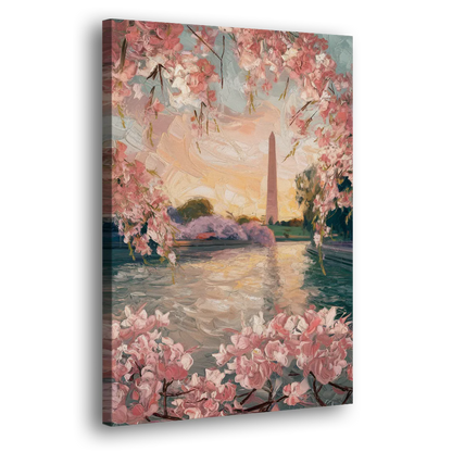 Washington DC Cherry Blossoms Side - Canvas Wall Art