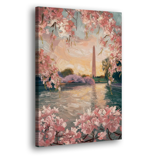 Washington DC Cherry Blossoms Side - Canvas Wall Art