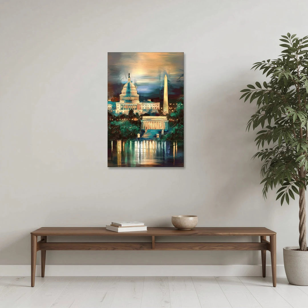 Washington DC Historic Landmarks - Canvas Wall Art - Coffee Table - 24x36