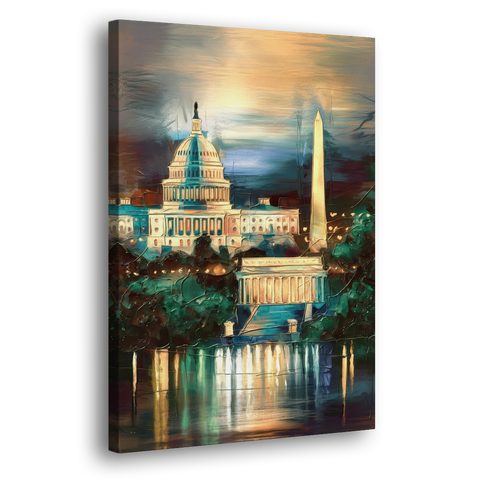 Washington DC Historic Landmarks - Canvas Wall Art - Side