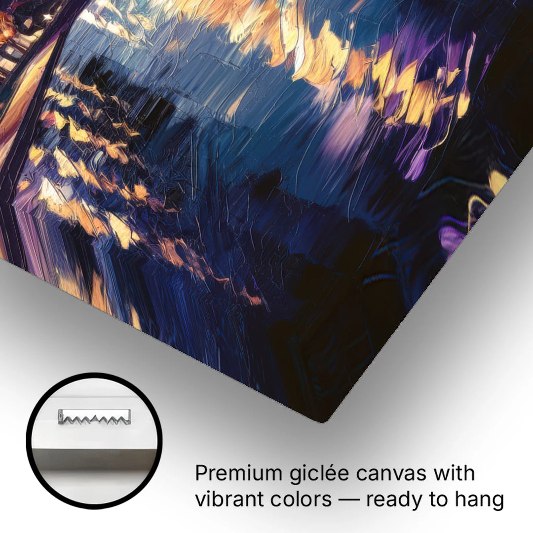 Washington DC Night Lights - Canvas Wall Art - Gallery Wrap Corner