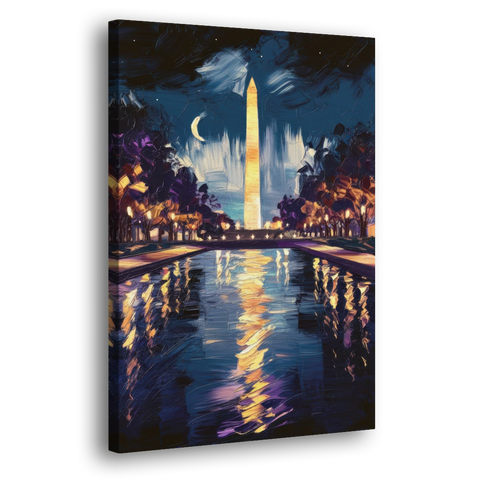 Washington DC Night Lights - Canvas Wall Art - Side