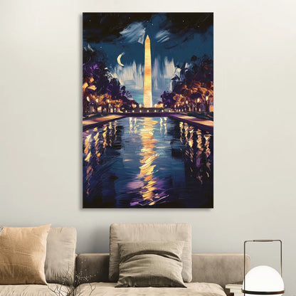 Washington DC Night Lights Sitting Room - Canvas Wall Art
