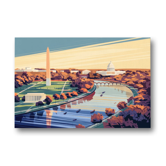 Washington Dc Aerial View - Canvas Wall Art - Front