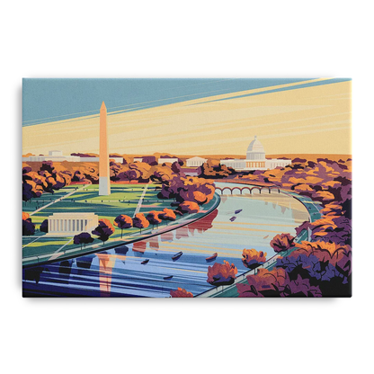 Washington Dc Aerial View Front - Canvas Wall Art