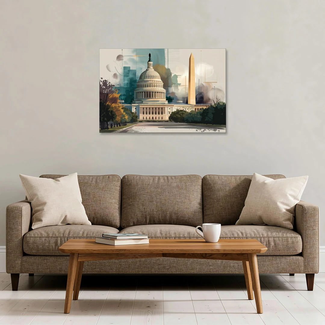 Washington Dc Architecture - Canvas Wall Art - Sofa - 36x24