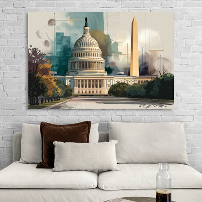 Washington Dc Architecture Living Room - Canvas Wall Art
