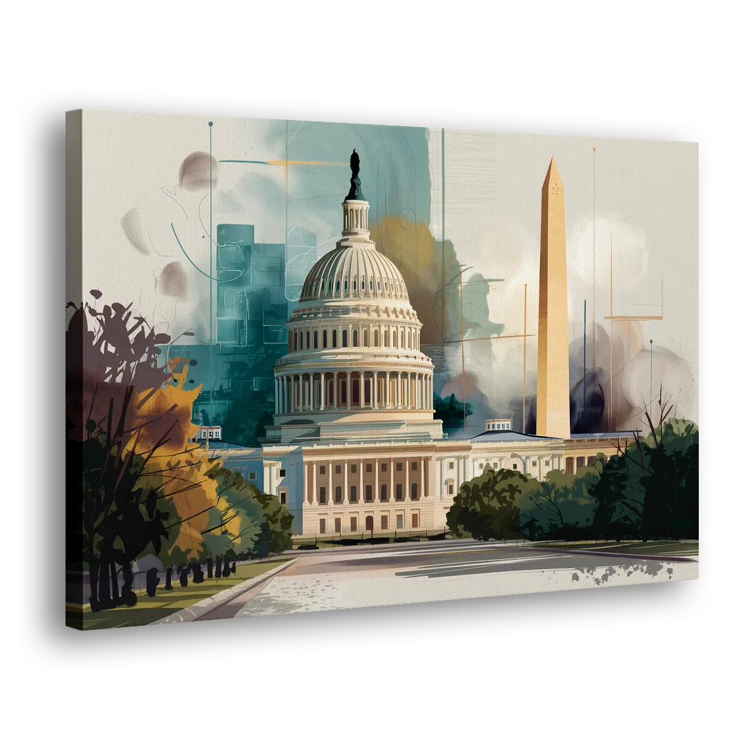 Washington Dc Architecture Side - Canvas Wall Art