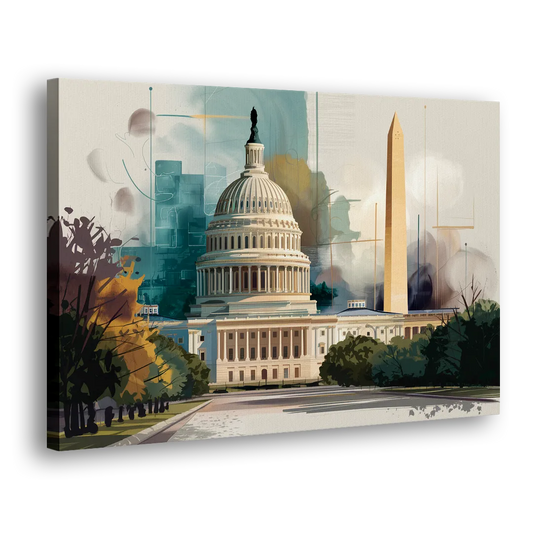 Washington Dc Architecture Side - Canvas Wall Art