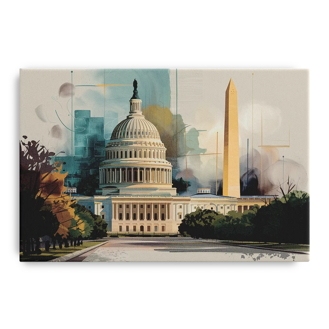 Washington Dc Architecture Front - Canvas Wall Art